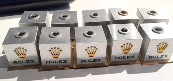 Solgt - Rolex urholder i messing og aluminium 416-0